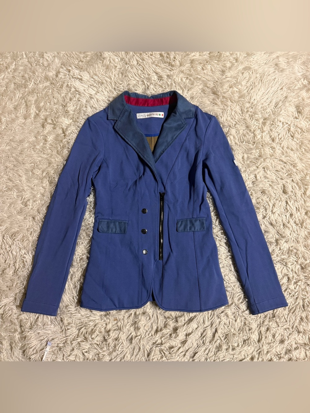 Women’s Size IT40 Blue Animo Louisiana Horseback Riding Show Coat. Good Cond.